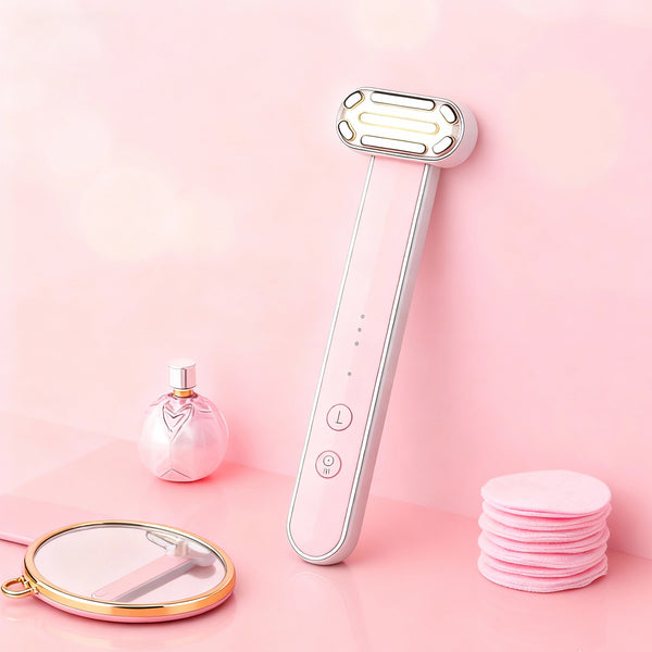 Red Light EMS Beauty Wand - Rotating Head Sticker, Facial Lifting & Collagen Stimulation Device